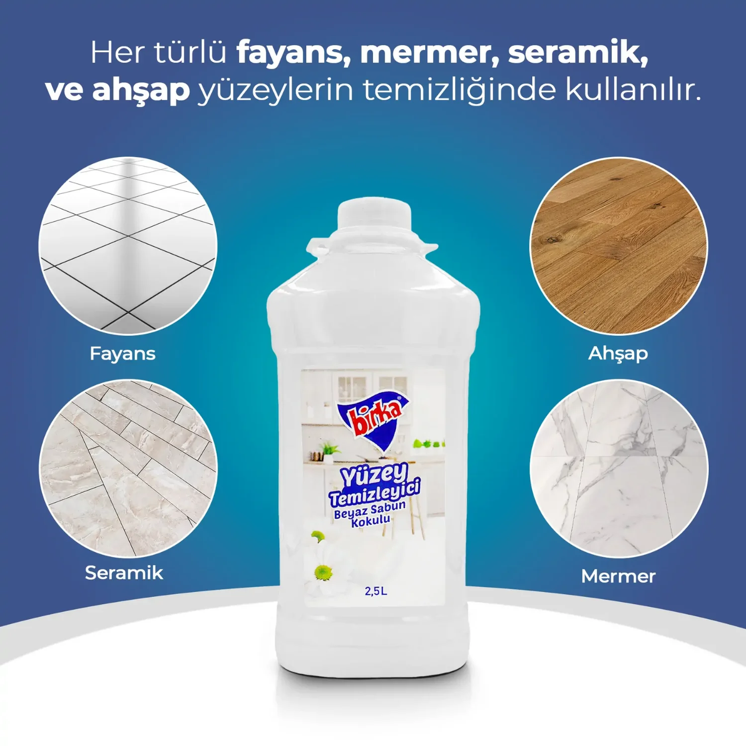 Birka Beyaz Sabun Kokulu Yüzey Temizleyici 2,5 L